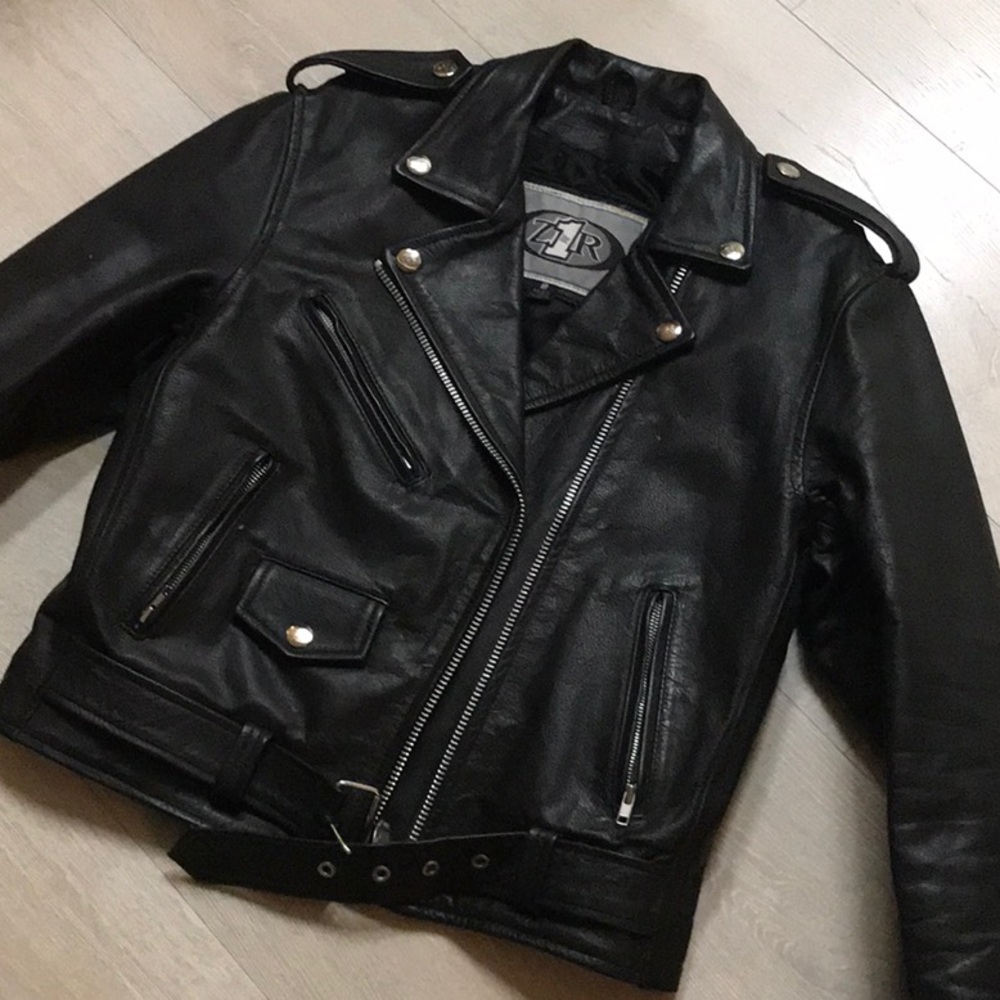 Z1R black leather motorcycle jacket